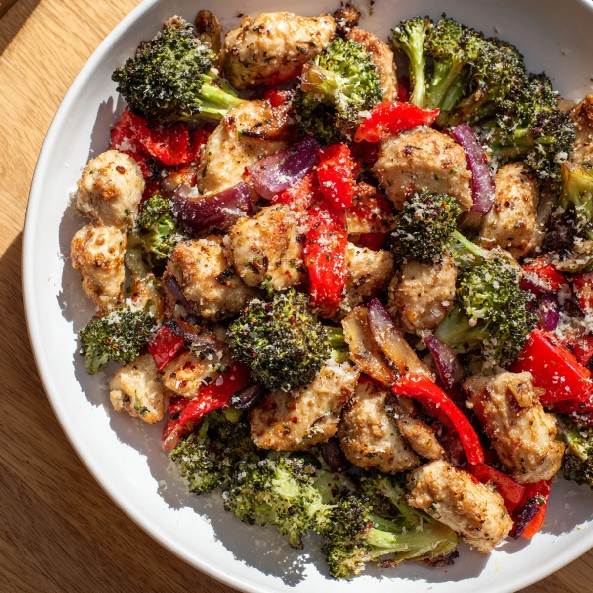 Enjoy the flavorful Garlic Parmesan Chicken Bites, served with lemon wedges, fresh parsley, and a crispy finish.