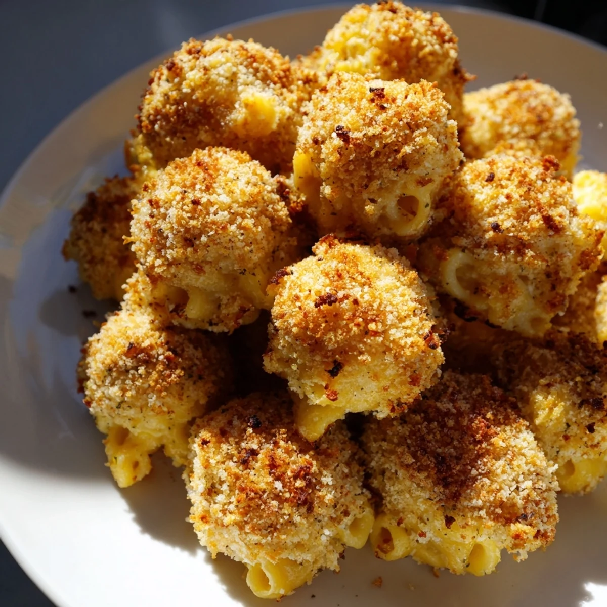 Crispy, bite-sized ditalini mac and cheese, with a warm, creamy cheese pull you’ll savor immediately.