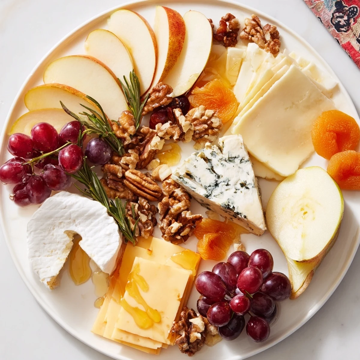 Enjoy a gorgeous Autumn Leaf Cheese Platter, an elegant appetizer with a mix of sweet and savory flavors.