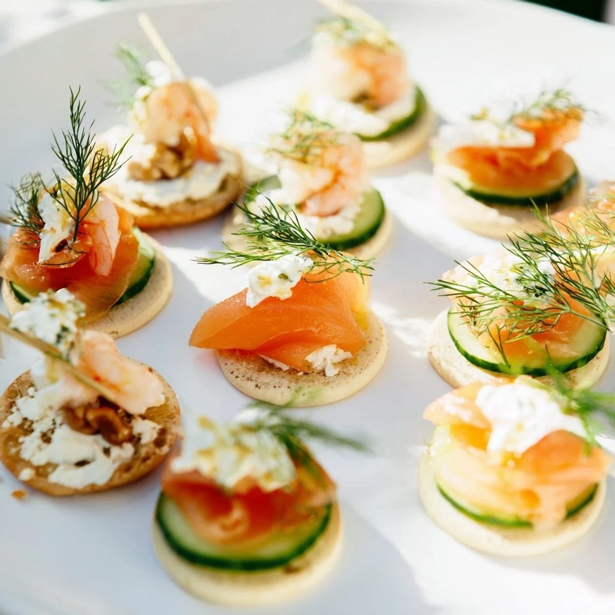 A beautiful platter of champagne pairings perfect for New Year's Eve appetizers.