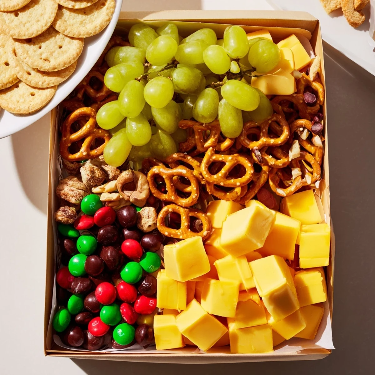 Stacked Christmas Gift Snack Tower, a colorful, layered edible present for festive holiday snacking.