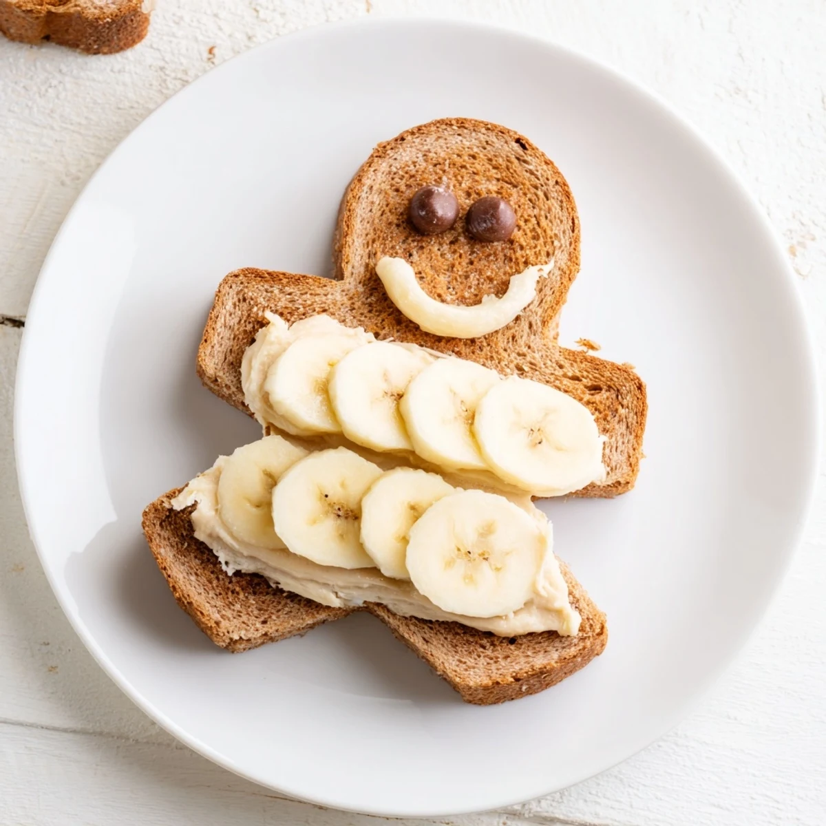 Sweet gingerbread man sandwich cutouts filled with cream cheese, perfect for a cheerful kids lunch.