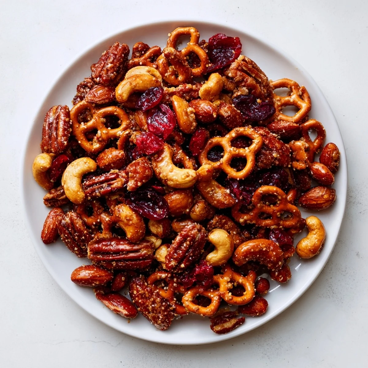 A delightful platter of Sweet and Salty Holiday Nut Bowl: a perfect mix for holiday gatherings.