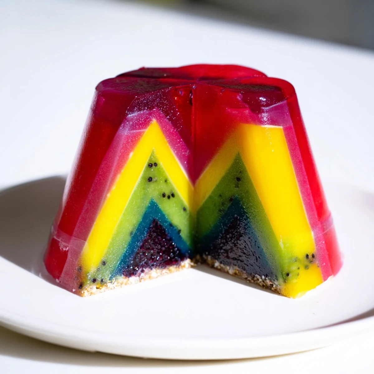 Delicious The Kaleidoscope dessert with vibrant layers of color, perfect for a special treat.