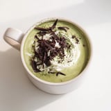 A close-up of a Matcha Hot Cocoa Protein Mug, creamy, green, and perfect for a quick cocoa fix.