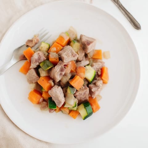 Tender Sweet Lamb Platter for Baby, a beautifully presented, mild lamb stew served warm.