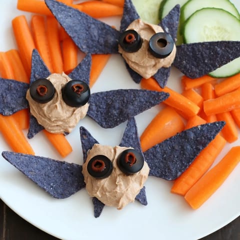 Spooky Bat Bean Dip