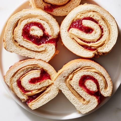Quartered PB&J Pinwheel Rolls