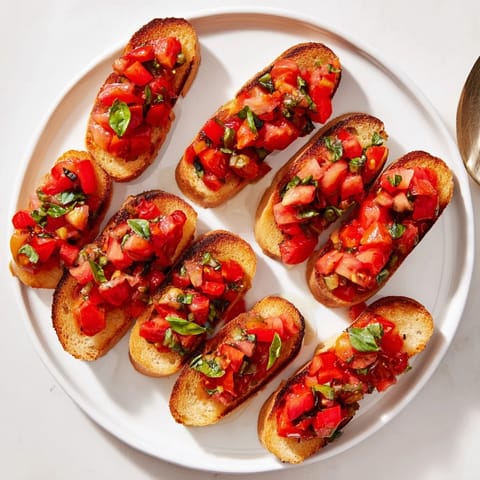 Bruschetta Toasts Diagonal Line