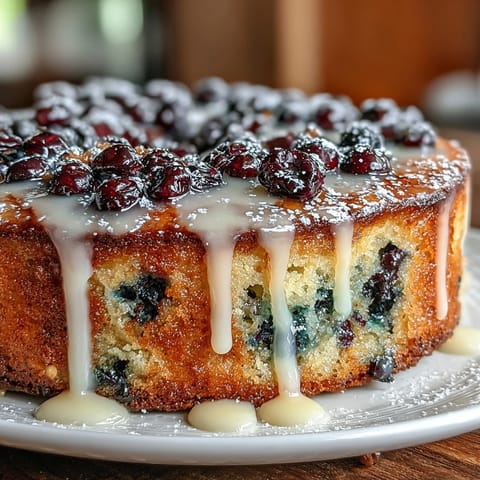 Blueberry Lemon Sourdough Cake