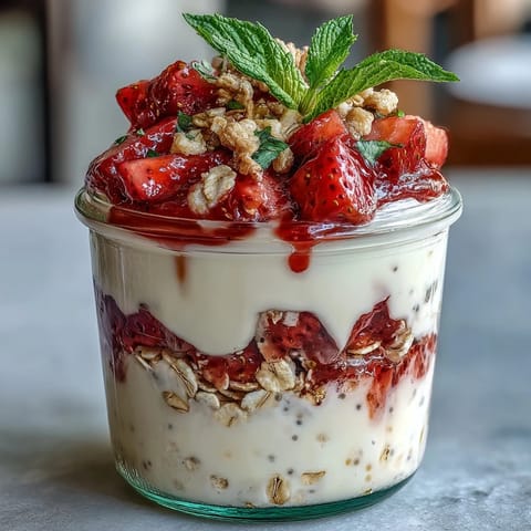 Strawberry Shortcake Overnight Oats