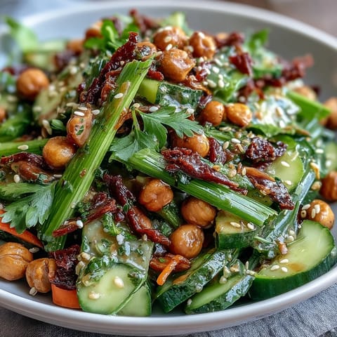 Bright and refreshing Crunchy Celery Peanut Salad with Soy Ginger Dressing, featuring crunchy celery, roasted peanuts, and a tangy ginger soy dressing that's perfect for light meals.