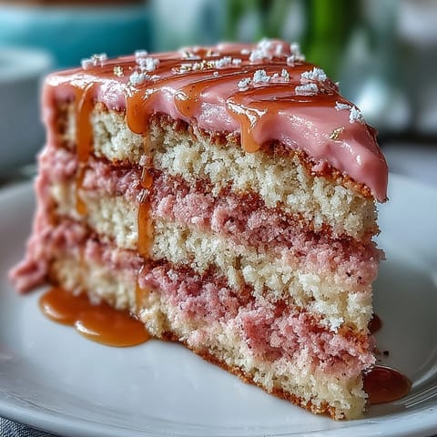 Elegant pink Rosé Velvet Cake, perfectly frosted for a celebratory, delectable dessert.