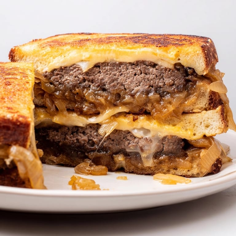 Juicy beef patties, rye bread, and soft onions make a mouthwatering, cheesy cast-iron patty melt.