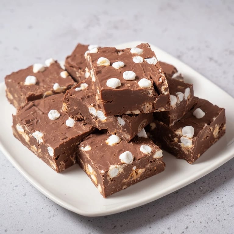 Delicious Easy Marshmallow Fudge: a quick, no-bake treat with a creamy chocolate base and marshmallow fluff.
