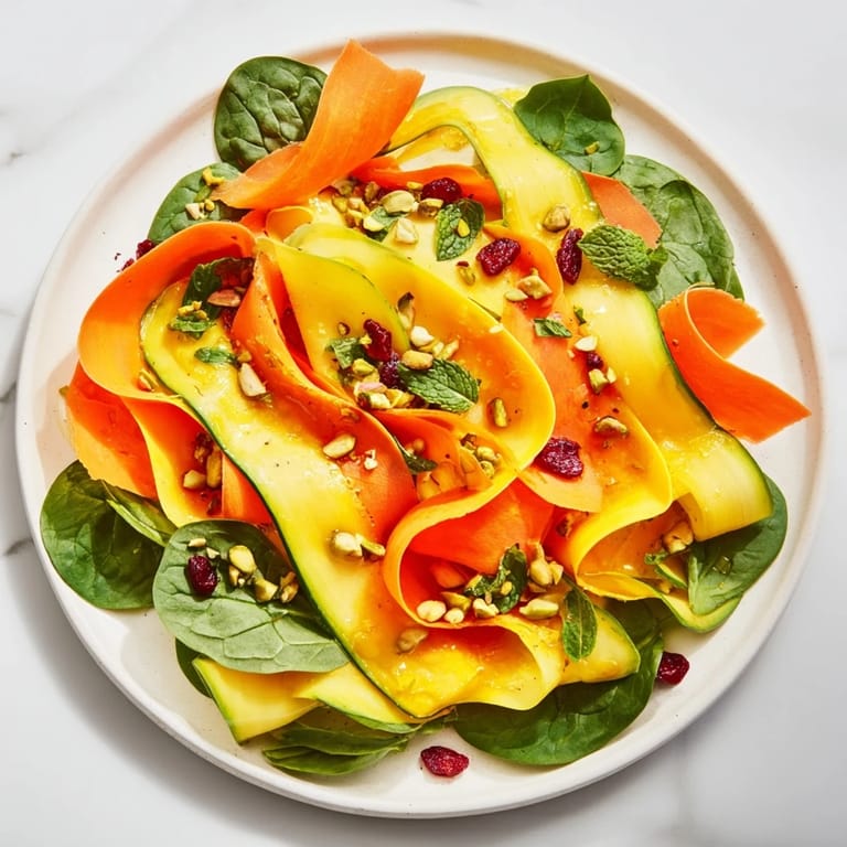 Enjoy a colorful Pistachio and Cranberry Ribbon Salad, a vegetarian delight with sweet cranberries and pistachios.