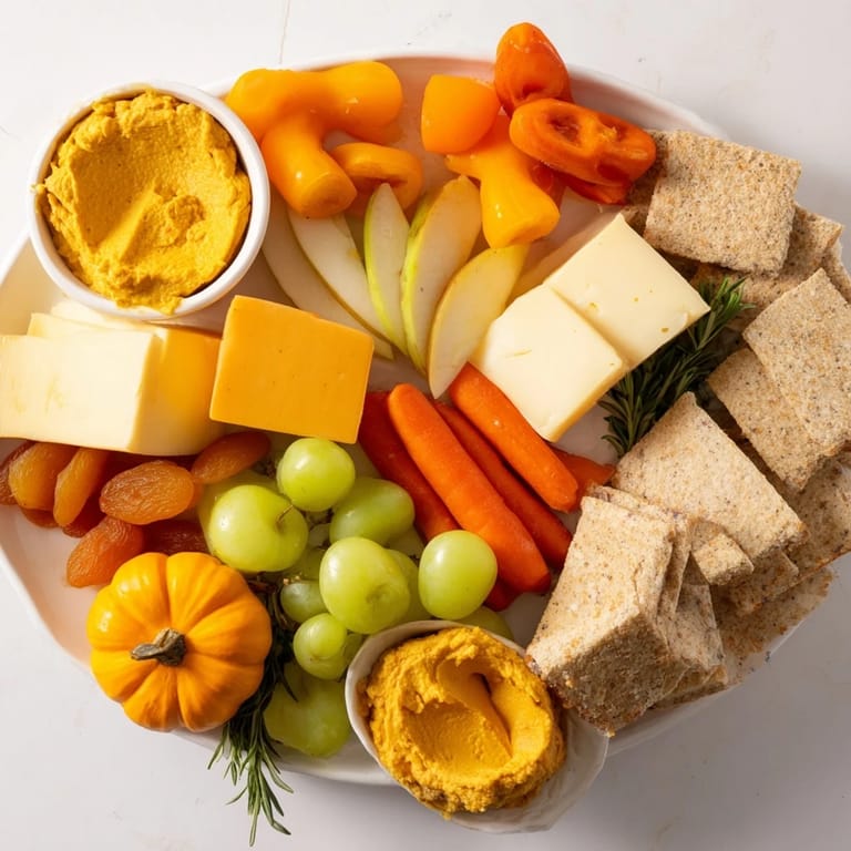 This inviting Pumpkin Patch Snack Board combines sweet and savory flavors for a delicious autumn appetizer.