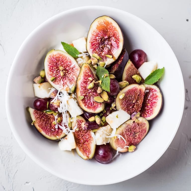 Holiday dessert: This Winter Fruit platter invites you with dates, figs, and pomegranate seeds.