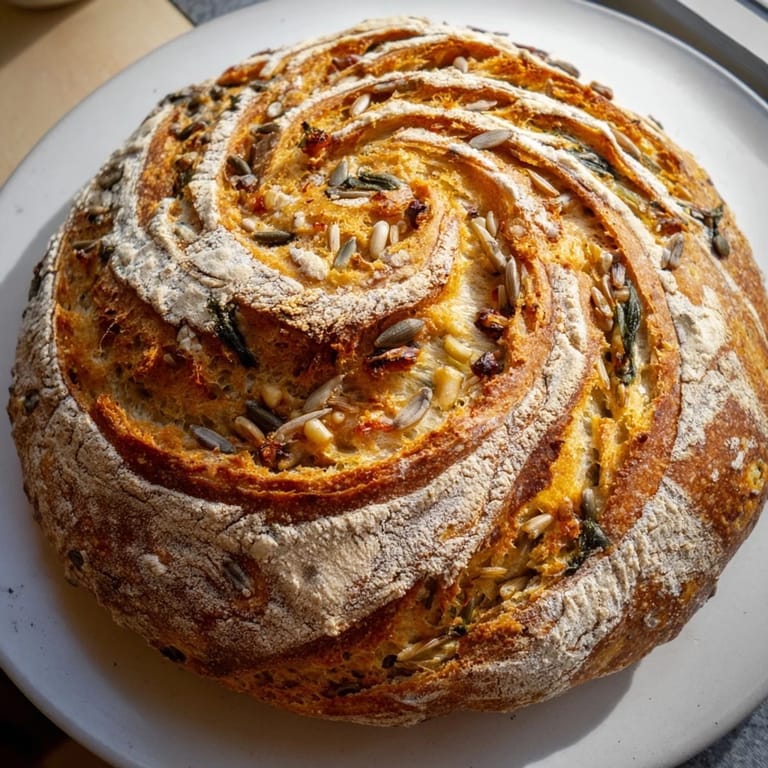 This artisan Fibonacci Spiral Growth Bread shows a beautiful interior with each layer of flavor.