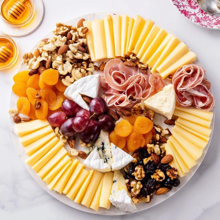 Festive Plateau des Rois Mages Gourmand: A visually enticing holiday appetizer with honey and fig jam.