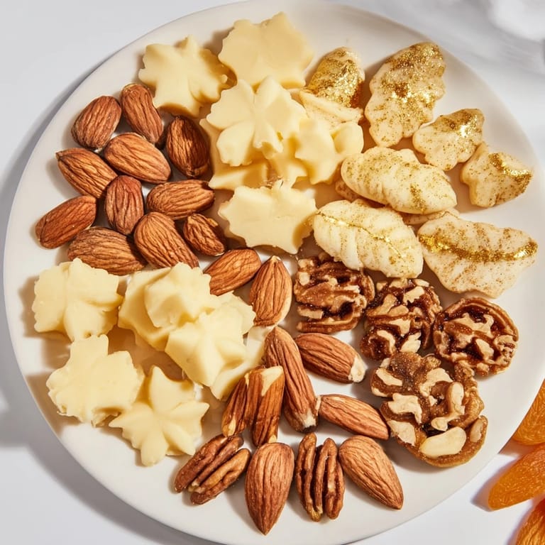 Elegant Gilded Acorn appetizer offers artful cheese cutouts and edible gold, ideal for entertaining.