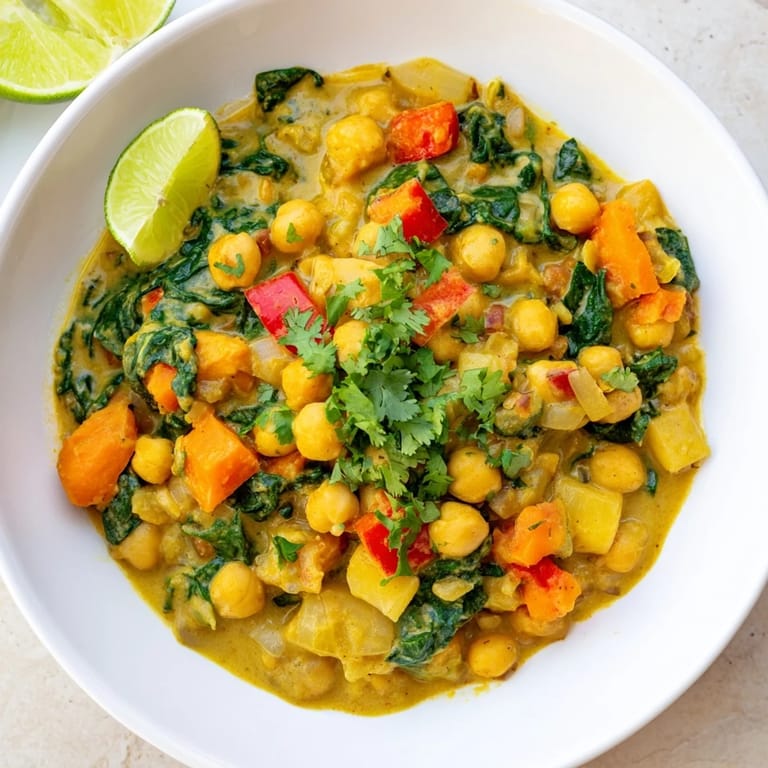 Delicious and aromatic one-pot Chickpea Curry, perfect for a warming, nourishing vegan dinner.
