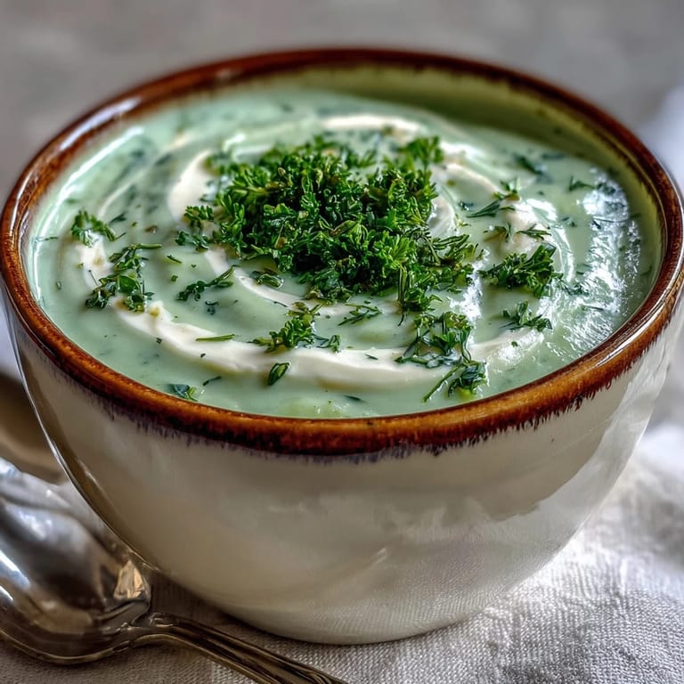 Creamy Celery and Herb Soup served in a rustic bowl, paired with crusty bread for dipping.