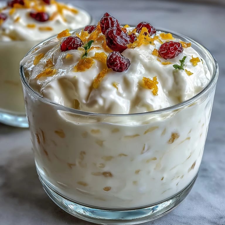 Creamy lemon fool served in a clear glass, garnished with zesty lemon peel and a rustic spoon.