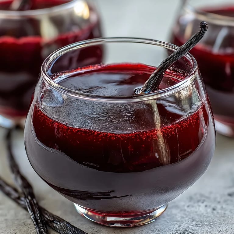 Homemade Crème de Cassis liqueur in a sterilized bottle, showcasing its dark berry hue from fresh blackcurrants and vodka.
