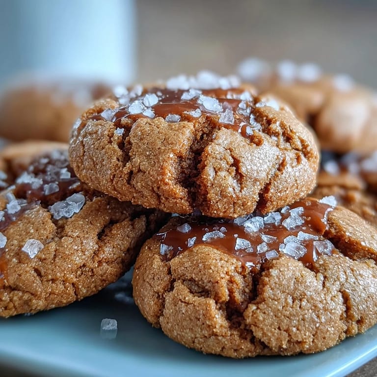 Warm Hojicha Brown Butter Cookies arranged on a rustic wooden board, highlighting their deep brown hue and caramelized edges.