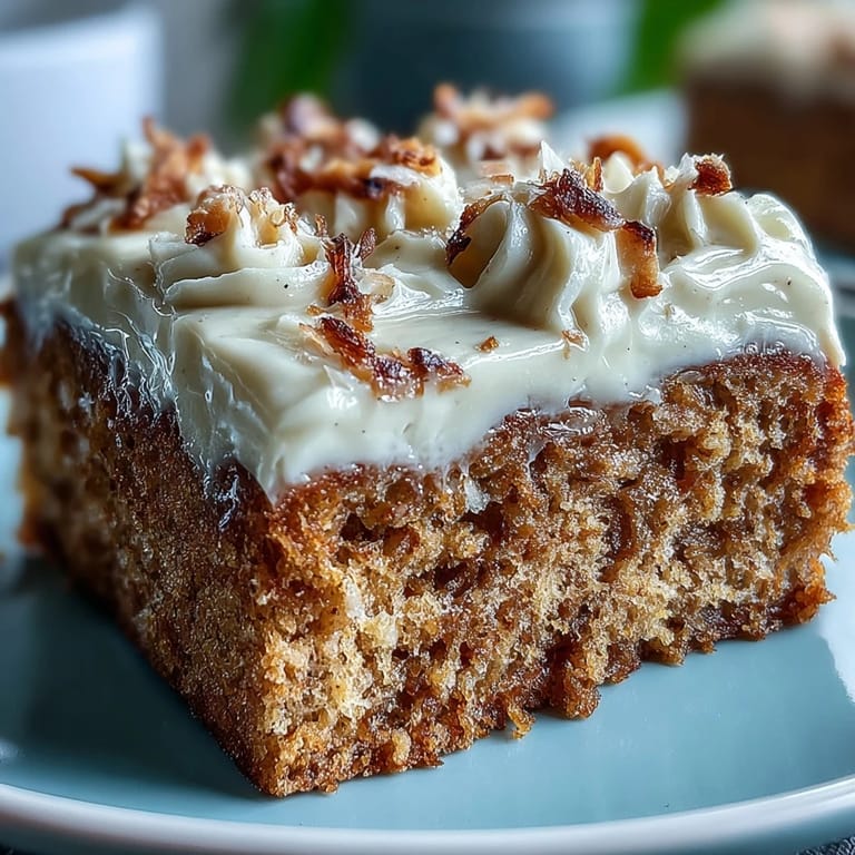 Close-up of a whole Vegan Hojicha Latte Cake, dusted with hojicha powder, ready to be sliced and served.