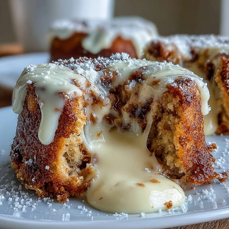 Inverted Hojicha White Chocolate Lava Cakes reveal a rich, roasted green tea and white chocolate molten flow.