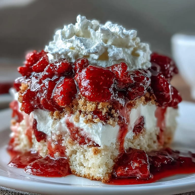 Golden shortcakes topped with sweet strawberries and a generous swirl of homemade whipped cream, an irresistible Valentine's treat.