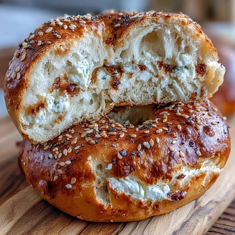 Golden baked bagels made with Greek yogurt for extra protein, finished with a classic everything seasoning blend.