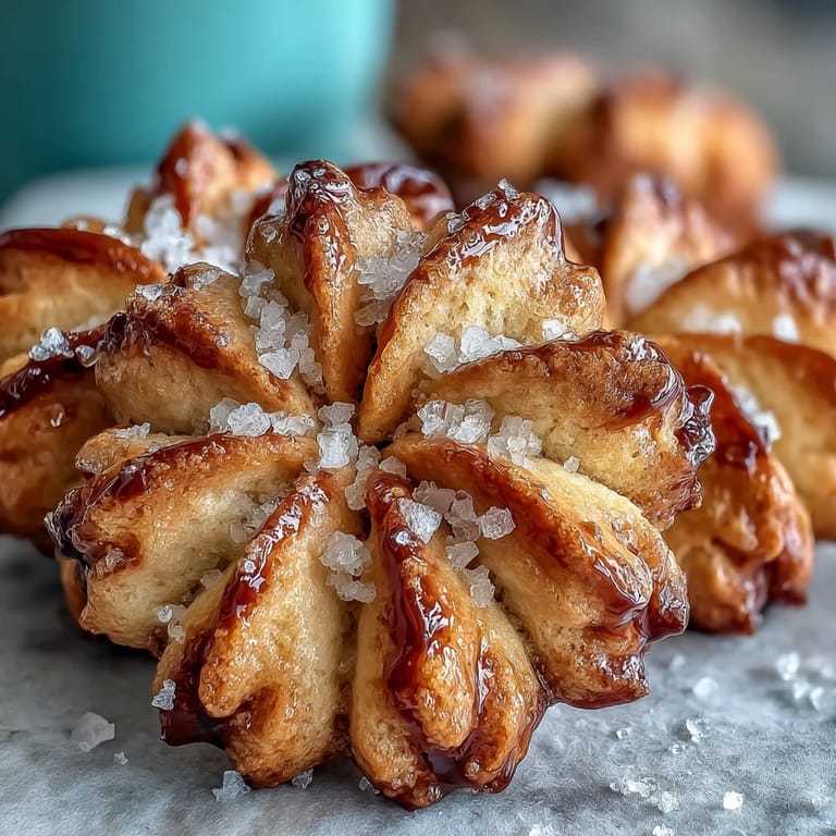 Elegant flower-shaped cookies with a tender, melt-in-your-mouth texture, lightly dusted with powdered sugar for a classic British treat.