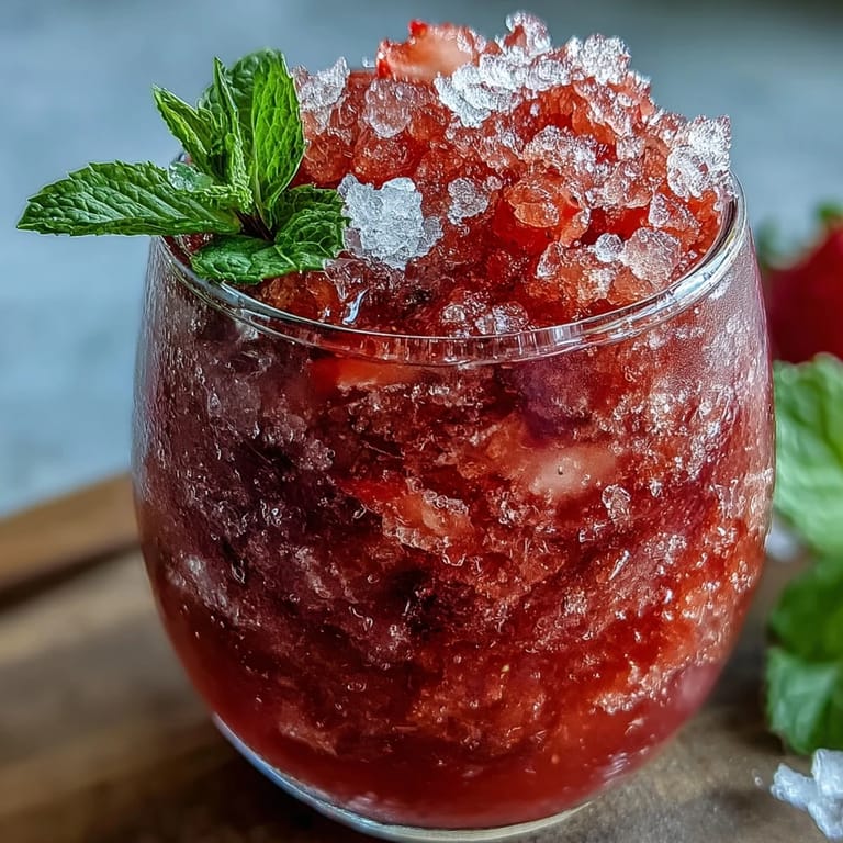 Sip this easy Frozen Strawberry Lemonade Slushie, a vibrant chilled sweet treat.