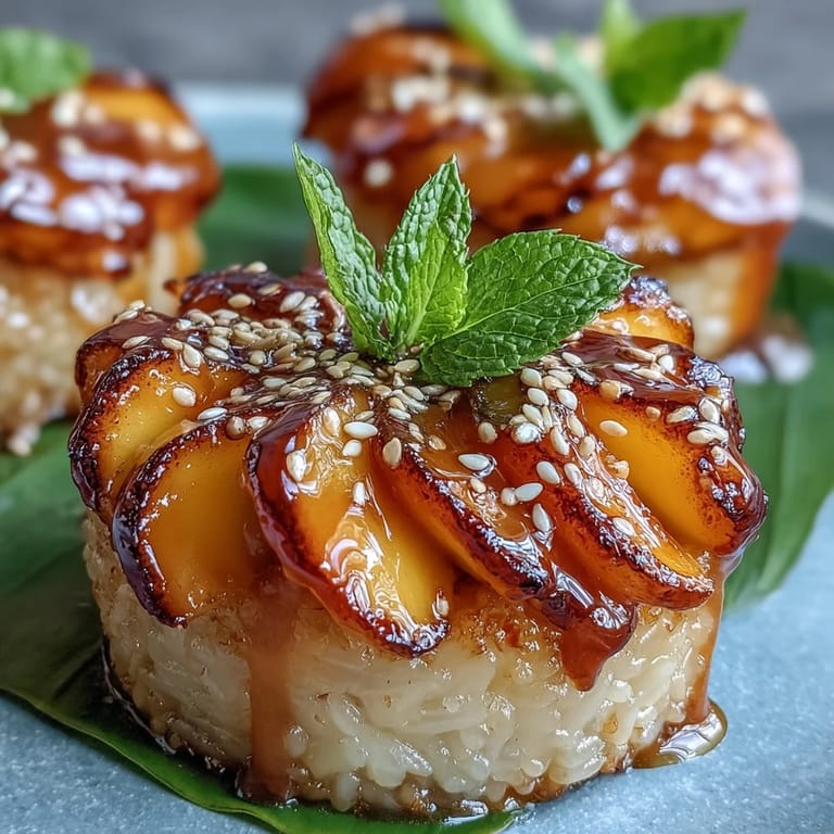 Decadent Mango Sticky Rice Cups, featuring creamy coconut rice and sweet mango slices.