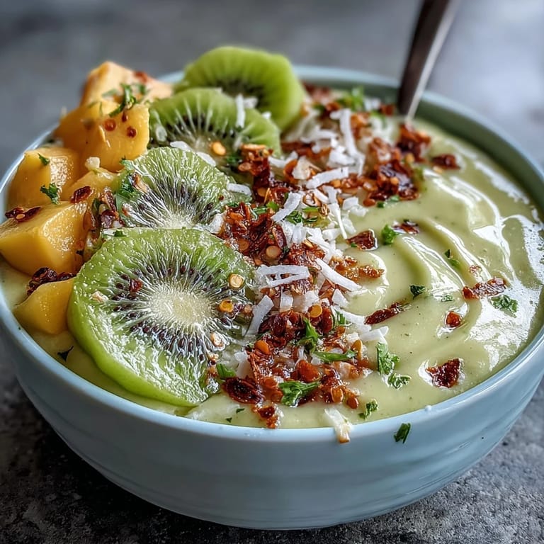 Bright, zesty Mango Chili Lime Smoothie Bowl bursting with tropical flavors.