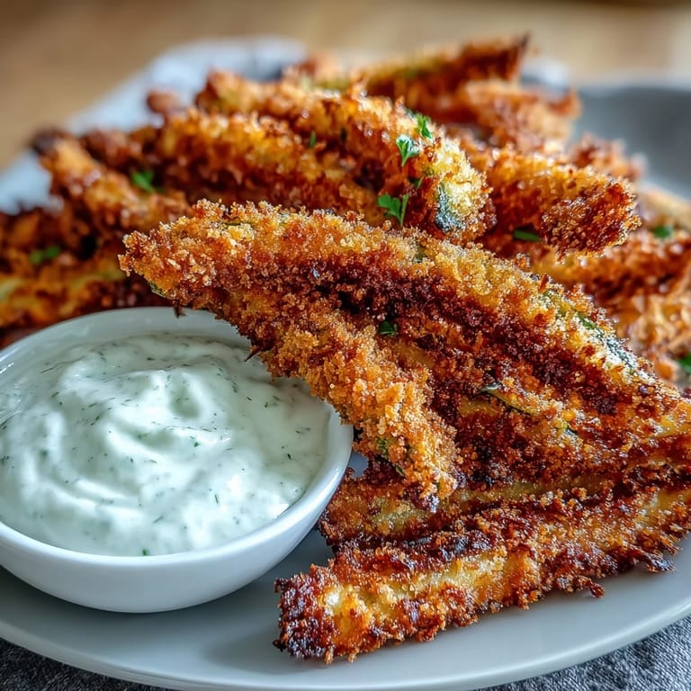 Appetizer-ready pickle fries emerge from the air fryer, promising delightful crunch.