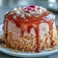 Elegant Bridal Shower Rosé Velvet Cake with shimmering gold drip, a festive dessert.
